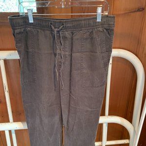 LOFT Black Elastic Waist Drawstring Pants